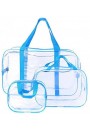 Набор из 3 сумок В РОДДОМ голубых из прозрачной пленки